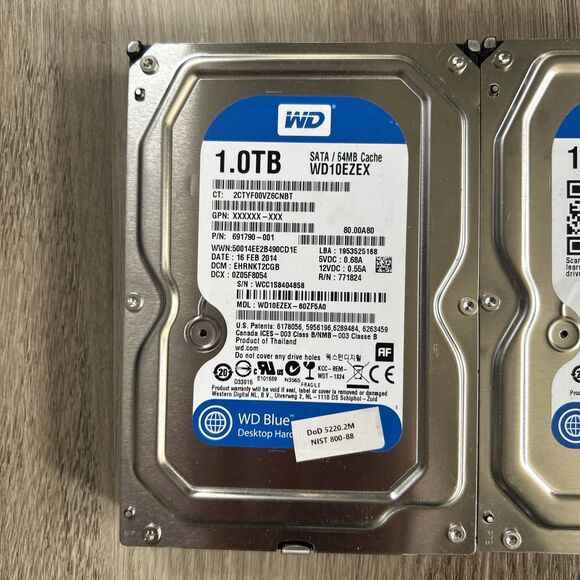 WD Blue 1TB SATA III 6Gbps HDD Lot of 3 WD10EZEX Western Digital 3.5" UNTESTED - Picture 2 of 12